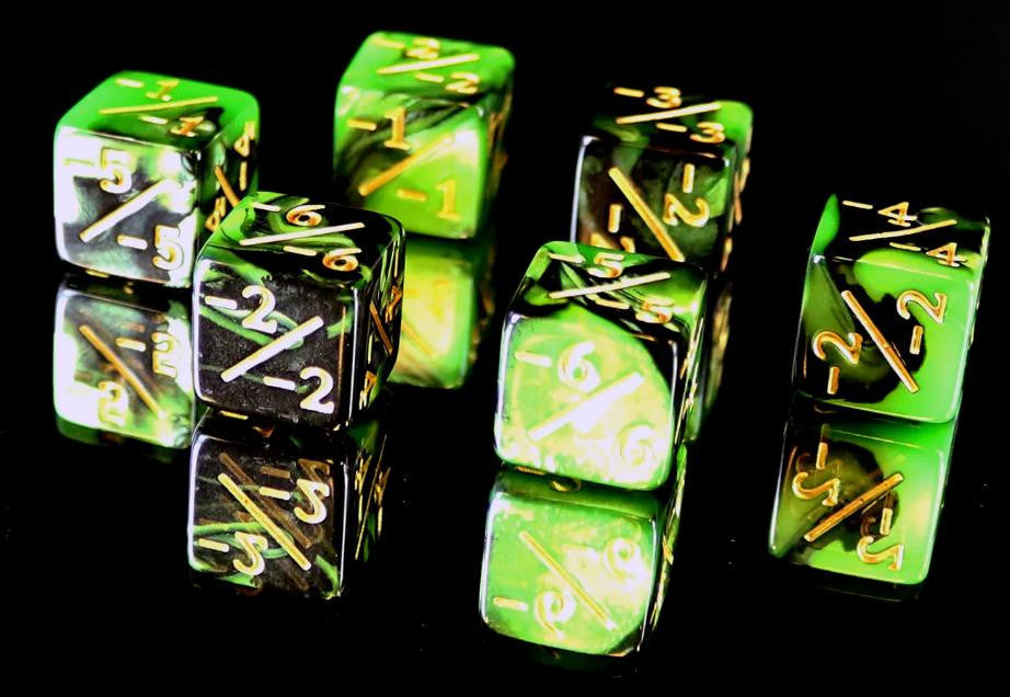Die Hard Dice Negative Counter Set - Green/Black